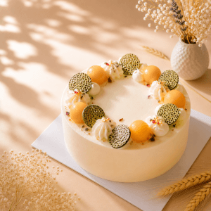 Fresh Cream Melon Cake